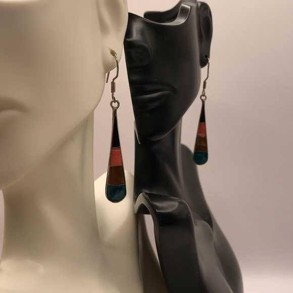 Multicolor Enamel Teardrop Earrings - Picture 2 of 6